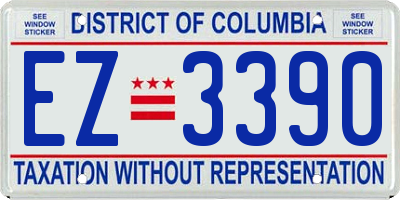 DC license plate EZ3390
