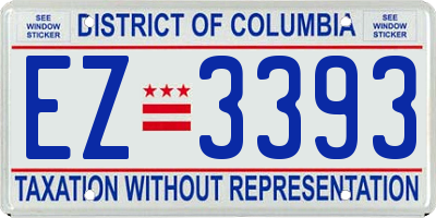 DC license plate EZ3393