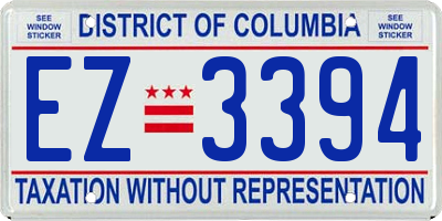 DC license plate EZ3394