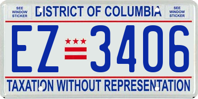 DC license plate EZ3406