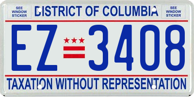 DC license plate EZ3408