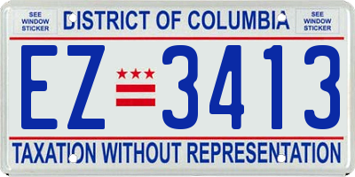 DC license plate EZ3413