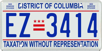 DC license plate EZ3414