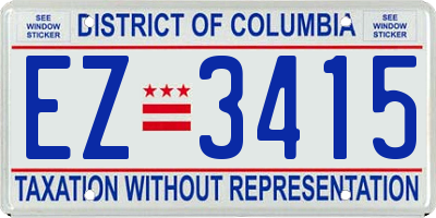 DC license plate EZ3415