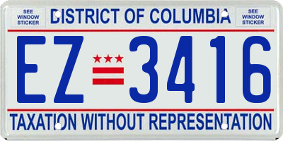 DC license plate EZ3416