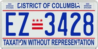 DC license plate EZ3428