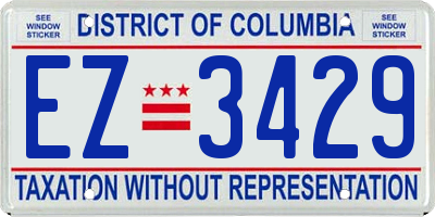 DC license plate EZ3429