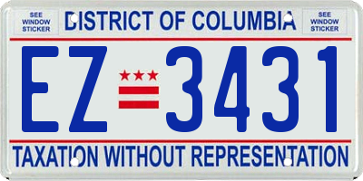 DC license plate EZ3431