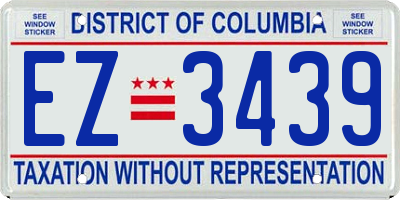 DC license plate EZ3439