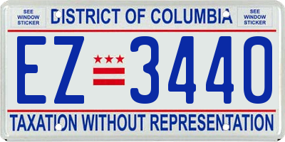 DC license plate EZ3440