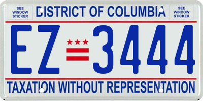 DC license plate EZ3444