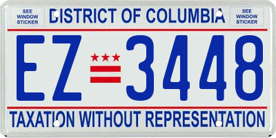 DC license plate EZ3448