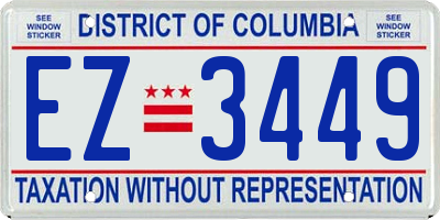 DC license plate EZ3449