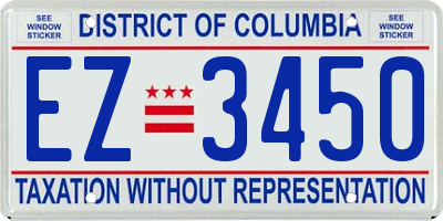 DC license plate EZ3450