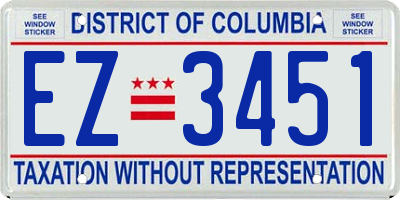 DC license plate EZ3451