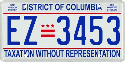 DC license plate EZ3453