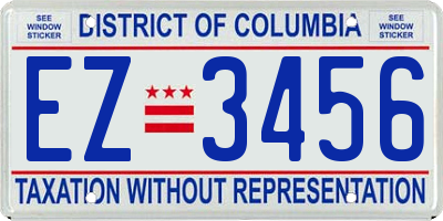 DC license plate EZ3456