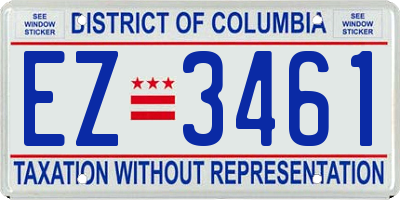 DC license plate EZ3461