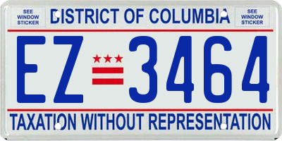 DC license plate EZ3464