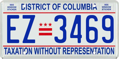 DC license plate EZ3469