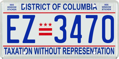 DC license plate EZ3470