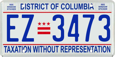 DC license plate EZ3473