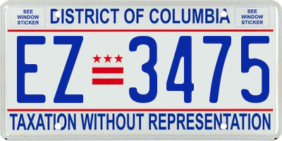 DC license plate EZ3475