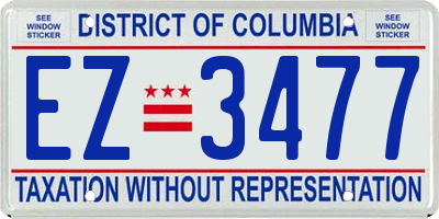 DC license plate EZ3477