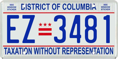 DC license plate EZ3481