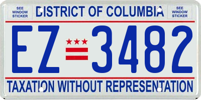 DC license plate EZ3482