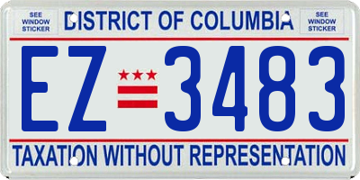 DC license plate EZ3483