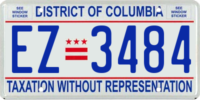 DC license plate EZ3484