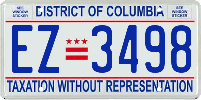 DC license plate EZ3498