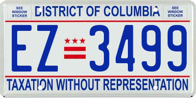 DC license plate EZ3499