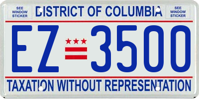 DC license plate EZ3500