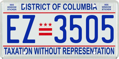 DC license plate EZ3505