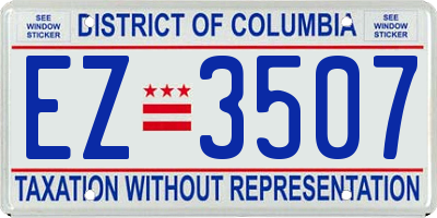 DC license plate EZ3507