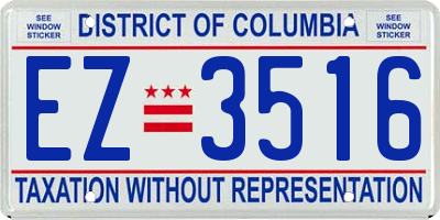 DC license plate EZ3516