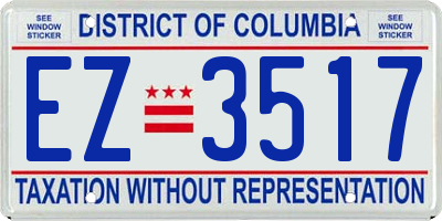 DC license plate EZ3517