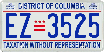 DC license plate EZ3525