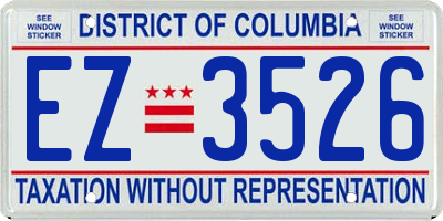 DC license plate EZ3526