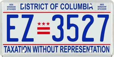 DC license plate EZ3527