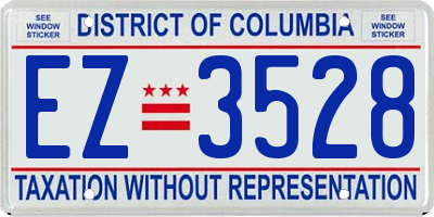 DC license plate EZ3528