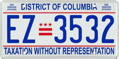 DC license plate EZ3532