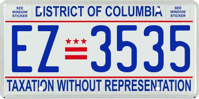 DC license plate EZ3535