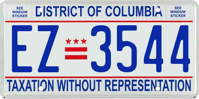 DC license plate EZ3544