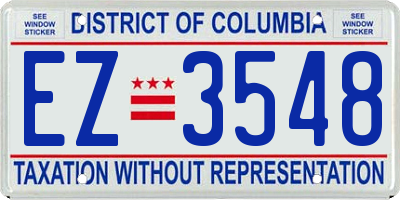 DC license plate EZ3548