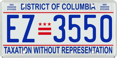 DC license plate EZ3550