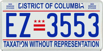 DC license plate EZ3553