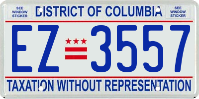 DC license plate EZ3557